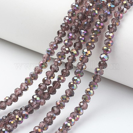 Chapelets de perles en verre transparent électrolytique EGLA-A034-T4mm-R03-1