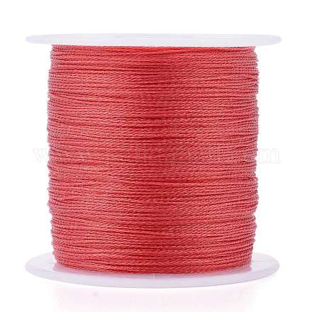 ポリエステル編組メタリック糸  DIYの編みこみのブレスレット作りと刺繡のために  クリムゾン  0.4mm  6プライ  約54.68ヤード（50m）/ロール OCOR-I007-B-10-1