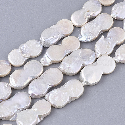 Hebras de perlas keshi de perlas barrocas naturales PEAR-Q015-008-1