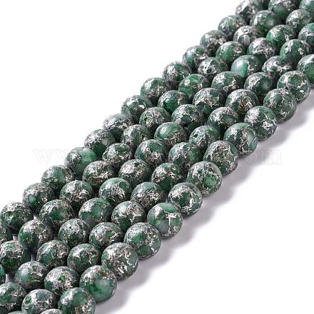 Brins de perles de calcite verte naturelle G-K317-A10-1