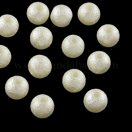 Perles en plastique ABS d'imitation coquille rondes et mates SACR-R880-6mm-Z24-1