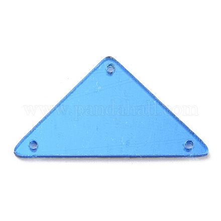 三角形のアクリルミラーにラインストーンを縫い付けます  衣料品アクセサリー  マルチ連リンク  藤紫色  18x33x1.3mm  穴：1.2mm MACR-G065-02C-02-1