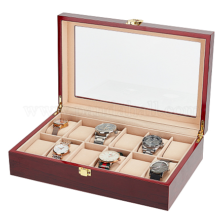 Uhrenvitrine aus Holz mit 6 Fach ODIS-WH0061-02B-1