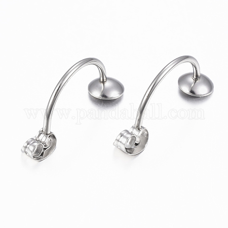 304 Stainless Steel Ear Nuts, Friction Earring Backs for Stud Earrings,  Stainless Steel Color, 5x4x2.5mm, Hole: 1mm