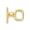 Brass Toggle Clasps, Rectangle, Real 18K Gold Plated, rectangle: 11x11x2mm, Hole: 1.6mm; bar: 4x15x2mm, hole: 1.6mm