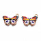 Printed Alloy Pendants, Cadmium Free & Nickel Free & Lead Free, Light Gold, Butterfly, Coral, 15x20x1.5mm, Hole: 1.8mm