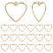 20Pcs Brass Pendants, Nickel Free, Heart, Real 18K Gold Plated, 14.5x16x0.8mm, Hole: 1mm