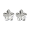 304 Stainless Steel Stud Earrings, Flower, Real 18K Gold Plated, 32x31mm