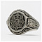 Brass Finger Rings, Flat Round with Snowflake, Antique Silver, Inner Diameter: 15~20mm