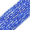 Glass Beads Strands, AB Color Plated, Faceted, Bicone, Dodger Blue, 3.5~3.8x3~3.5mm, Hole: 0.5mm, about about 107~110pcs/strand, 32.5~34cm