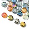 Electroplate Glass Beads, Flat Round with Number 0~9, Mixed Color, 9.5~10x4~5mm, Hole: 1mm, about 30pcs/set