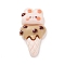 Dessert Theme Opaque Resin Imitation Food Decoden Cabochons, Jewelry Making, Camel Color, Ice Cream, 33.5x17.5x9mm