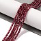 Natural Garnet Beads Strands, Faceted, Rondelle, Purple, 3x2mm, Hole: 0.8mm, about 175pcs/strand, 15.35 inch(39cm)