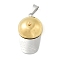 304 Stainless Steel Pendants, Hat Charm, Golden & Stainless Steel Color, 39x22x1.5mm, Hole: 8.5x4.5mm