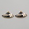 10Pcs Alloy Enamel Pendants, Golden, Hat, Black, 16.5x26x3.5mm, Hole: 1.8mm