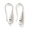 Brass Earring Hooks, Cadmium Free & Lead Free, 925 Sterling Silver Plated, 20x8x3mm, Hole: 1.8mm, Pin: 0.8mm