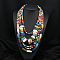 Bohemian Style Nuggets Wood Beaded Multilayer Necklaces for Women, Colorful, 19.69 inch(50cm)