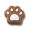 Opaque Resin Cabochons, Cat Paw Shape, Camel, 18x19x4.5mm