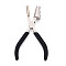 65# Steel Concave and Round Nose Pliers with Non-Slip Comfort Grip Handles, Wire Looping Pliers, Surface Plated, Jewelry Making Tools, Black, 15.7x9x2cm
