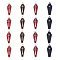 20Pcs 4 Colors Zinc Alloy Enamel Pendants, with Crystal Rhinestone, Coffin with Cross, Red, 31.5x13.5x3.5mm, Hole: 2mm, 5pcs/color