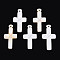 Natural Freshwater Shell Pendants, Cross Charms, Seashell Color, 29.5~31x15~16x2.5~3mm, Hole: 1.2~1.6mm