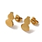 PVD Vacuum Plating 304 Stainless Steel Stud Earrings, Plain Gourd, Golden, 10.5x7mm