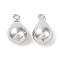 Brass Pendants, Cadmium Free & Nickel Free & Lead Free, Teardrop, Platinum, 18x10.5mm, Hole: 2mm