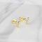 Brass Clear Cubic Zirconia Stud Earrings, Golden, Letter Y, 6.5x6.5mm