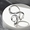304 Stainless Steel Open Cuff Ring for Women, Stainless Steel Color, 26mm, Inner Diameter: 17mm
