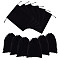 Velvet Packing Pouches Drawstring Bags, Rectangle, Black, 24x17.3x0.4cm