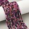 Natural Agate Beads Strands, Faceted, Round, Dyed & Heated, Purple, 4mm, Hole: 0.8mm, about 88~94pcs/strand, 14.5 inch