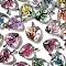 Transparent Glass Pendants, with Natural Dried Flower inside, Heart, Mixed Color, 27x20x10.5mm, Hole: 4.5x2.5mm