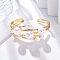 Rack Plating Brass Cuff Bangles for Women, with ABS Imitation Pearl, Cadmium Free & Lead Free, Long-Lasting Plated, Real 18K Gold Plated, 1 inch(2.5cm), Inner Diameter: 2-3/8 inch(5.9cm)