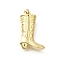 Brass Pendants, Shoes Charms, Rack Plating, Lasting Plated, Cadmium Free & Lead Free, Real 18K Gold Plated, 24x16x7.5mm, Hole: 3.5x2mm