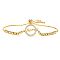 Mother's Day Brass Micro Pave Clear Cubic Zirconia Slider Bracelets, Link Bracelets for Women, Flat Round with Word Mama, Golden, 5-7/8~11-3/4 inch(15~30cm)