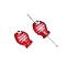 Handmade Lampwork Beads, Hand Drawn Beads, Fish, Red, 14x10mm