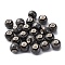 Handmade Porcelain Beads, Round, Black, 6~7x5~6mm, Hole: 2mm