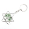 Gemstone Keychains, with Metal Split Rings, Star, 10x5cm