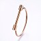 Ion Plating(IP) 304 Stainless Steel Bangles, Rose Gold, 2-1/2 inch(6.3cm)x1-7/8 inch(4.7cm), 4~9mm