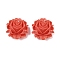 Dyed Synthetic Coral Carved Beads, Flower, Tomato, 25x26x12mm, Hole: 1.2mm
