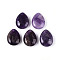 Natural Amethyst Pendants, Teardrop Charms, 23~23.5x17.5~18x8.5~9.5mm, Hole: 0.9~1mm
