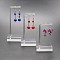 3Pcs L Shaped Acrylic Earring Displays Sets, Jewelry Display Racks, Clear, 5x3x9cm, 5x3x11cm, 5x3x13cm