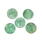 Spray Painted Natural Capiz Shell Connector Charms, Disc, Sea Green, 15x1.5mm, Hole: 1mm