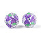 Fruit Round Resin Beads, with Polymer Clay & Rhinestone, Grape, 17~21.5mm, Hole: 2~2.5mm