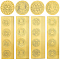 40 Sheets 4 Styles Self Adhesive Gold Foil Embossed Stickers, Medal Decoration Sticker, Mixed Shapes, 5x5cm, about 10 sheets/style