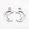 Tibetan Style Alloy Pendants, Moon, Antique Silver, Lead Free & Cadmium Free, 17x11x1mm, Hole: 1.5mm