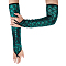Polyester Fish Scale Gloves, Fingerless Gloves for Women and Girls, Aquamarine, 472x113x2mm