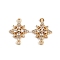 Brass Pave Clear Cubic Zirconia Connector Charms, Star Links, Real 18K Gold Plated, 17.5x13x3mm, Hole: 1.2mm
