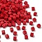 Opaque Acrylic Beads, Cube, Red, 10.5x11x8mm, Hole: 1.2mm, about 868~870pcs/500g