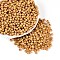 Picasso Baking Paint Glass Seed Beads, Round, Goldenrod, 4~4.5mm, Hole: 1mm, about 4500pcs/pound